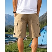 cheap Bottoms-Men's Outdoor Shorts Cargo Shorts Hiking Shorts Combat Shorts Summer Spring Autumn / Fall Outdoor Regular Fit Waterproof Quick Dry Lightweight Breathable Shorts Drawstring Pocket Khaki Black Camping