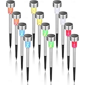 economico Illuminazione vialetto-12pcs luci solari da giardino per prato all'aperto a led luce solare impermeabile patio illuminazione percorso cortile lampada decorazione paesaggio