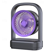 abordables Ventiladores-Ventilador de escritorio con luz y difusor de aromas, ventilador de mesa oscilante de 5 velocidades para oficina o dormitorio, ventilador USB personal silencioso con luz nocturna LED. &amp;Bandeja para