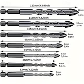 cheap Drill Bit Set-7Pcs Tungsten Carbide Drill Bits, Tungsten Carbide Tip, Hex Shank, Non-Slip Design, Suitable for Glass, Concrete, Brick, Wood, Plastic, Ceramic Tile, Mirror Drilling