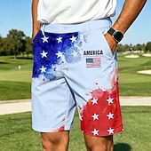 4 juillet 2026, 250e anniversaire Homme Etoile Drapeau Américain Bermuda Short décontracté Short de Golf Taille Moyenne Vêtement décontracté de travaile Travail Golf Vacances à la Plage Short