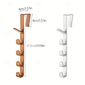 baratos Arrumação e Organização-Cabideiro de porta para roupas, organizador de plástico para pendurar roupas na porta, com barra para pendurar bolsas, ideal para quarto e banheiro. &amp;Prateleira para porta de armário