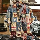  Miesten Väripalikka Yhdysvaltain 250-vuotisjuhla 4. heinäkuuta Amerikan lippu Paita Kesä paita Lyhythihainen Patriotismi Päivittäin ulko- Pyhäpäivä Kesä Kevät Sänkyjen avaus 3D-tulostus Edessä yksi