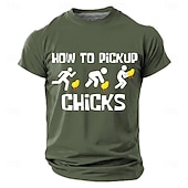 abordables Camisetas divertidas para hombres-Camiseta de hombre con estampado humorístico de cómo ligar con chicas, corte regular, regalo divertido, informal, roja, de diseñador, tallas S, M, L, XL, XXL y XXXL