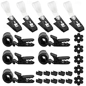 cheap Wall Tapestries-25Pcs Garden Flag Stoppers &amp; Clips Kit, All-Season Heavy-Duty Plastic &amp; Rubber Windproof Clips Hardware Accessories for Outdoor Flags, Small Banners, Curtains