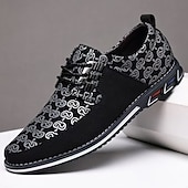 economico Scarpe Casual con Lacci-Sneakers casual da uomo nere e rosse con stampa, allacciate, leggere e comode, perfette per camminare, ideali per feste, banchetti, serate fuori e per lo stile street di tutti i giorni.
