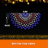  Luci decorative a forma di bandiera americana per il 250° anniversario degli Stati Uniti e il 4 luglio – luci a stringa a semivento super luminose, impermeabili IP44 per interni &all'aperto, festività