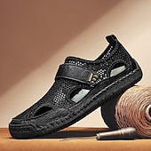 economico Sandali casual-Sandali da pescatore beige da uomo: scarpe estive casual traspiranti a punta chiusa, ideali per passeggiate all'aperto, viaggi, gite in spiaggia, tempo libero nel fine settimana e comfort quotidiano.