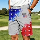  4 juillet 2026, 250e anniversaire Homme Etoile Drapeau Américain Bermuda Short décontracté Short de Golf Taille Moyenne Vêtement décontracté de travaile Travail Golf Vacances à la Plage Short