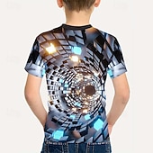 voordelige Jongens 3D Visie &amp; Geometrie-Jongens 3D Grafisch Geometrisch T-shirt Korte mouw 3D-afdrukken Zomer Lente Sport Modieus Streetwear Kinderen 5-12 jaar Strakke ronde hals Casual Dagelijks Buiten Normale pasvorm