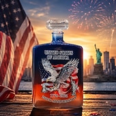  Whiskyflasche zum 250-jährigen Jubiläum der USA &Gläser-Set, patriotisches amerikanisches Dekanter-Geschenkset mit Adlerflaggen-Design, limitierte Bourbon-Scotch-Flasche und Whiskyglas (1776–2026) für
