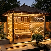 ieftine Conectat Electric-lumina cu șiruri de plasă cu led ip65 6mx4m 3mx2m lumină cu șiruri de plasă flexibile cu led 880led 200led lumină cu șiruri de ochiuri pentru curte de grădină decor colorat eu us britanie mufă ac110v