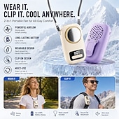 billiga Campingljus &amp;amp; lyktor-Bärbar nackfläkt med iskylplatta, USB-uppladdningsbar handhållen midjeklämmafläkt, tyst personlig fläkt med stor LED-display &amp;5 hastighetsinställningar, bärbar kylfläkt för kontorsresor, camping