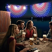  Luci decorative a forma di bandiera americana per il 250° anniversario degli Stati Uniti e il 4 luglio – luci a stringa a semivento super luminose, impermeabili IP44 per interni &all'aperto, festività