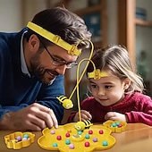 お買い得  Acessórios para festa-子供向けのおもしろい蜂のヘッドバンドゲーム &amp;大人向け、磁石のハチを使ったインタラクティブなファミリーボードゲーム、細かい運動能力を養う対戦型アクション玩具 &amp;バランス、男の子と女の子に最適な屋内パーティーゲーム、黄色
