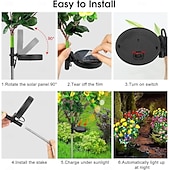 cheap Landscape Lights-LED Solar Flower Lights Rhododendron Outdoor Simulated Flower Lamp LED Artificial Flower Floor Insertion Lamp  Garden and Courtyard Decorative Lights Holiday Party Decorative Lights