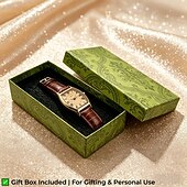 cheap Quartz Watches-Women's Vintage Watch Retro Elegant Gold Tonneau Case Quartz Wristwatch with Brown Leather Strap Roman Numeral Small Face Dress Watch for Ladies Girls Gift