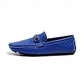 cheap Casual Loafers-Men's Yellow Croc-Embossed Bit Loafers Slip-On Lightweight Smart Casual Dress Shoes Gentleman Footwear for Parties, Banquets, Driving and Everyday Stylish Wear