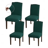 abordables Funda para silla de comedor-Fundas para sillas de comedor de 4/6 piezas, ajustables, elásticas y universales, tipo Parsons, con protectores de asiento extraíbles y lavables a máquina.