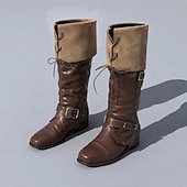 voordelige Schoenen-Retro vintage Middeleeuws Renaissance Schoenen Laarzen Piraat Viking Elf Kostuum Voor heren Viking Fantasie Halloween Carnaval Prestatie Feest LARP Volwassenen Schoenen