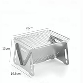 baratos Grills &amp; Outdoor Cooking-Conjunto de churrasqueira dobrável para uso externo com 2 peças, incluindo fogão a cartucho de aço inoxidável e fogão a carvão portátil, perfeito para camping, trilhas, festas no jardim, piqueniques,