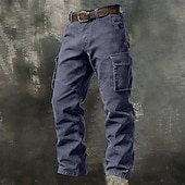 levne Cargo kalhoty-Pánské Kargo kalhoty Nákladní kalhoty Kraťasy Dağcı Pantolonu Multi kapsa Straight-Leg Bez vzoru Nositelný Odvod vlhkosti Plná délka Denní Venkovní Outdoor a turistika prázdniny Módní Vodní modr