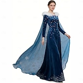levne Dámské Kostýmy-Sněhová královna Mrazivý Princeznovské Elsa Anna Šaty Přehoz Fancy kostým Cosplay kostým for Dámské Dospělé Vánoce předvečer Všech svatých Karneval Výkon Comic Con Výstava anime