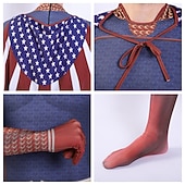 baratos Trajes para casais e grupos-Anti-herói Super-vilão Super heroi Fantasia fantasia Fatos de Corpo Patriótico for Unisexo Crianças Adulto Dia Das Bruxas Carnaval Espetáculo Comic Con