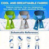 cheap Heating &amp; Cooling-Reusable Cooling Ice Scarf Ice Scarf with A Natural Cool Feeling Sweat-wiping Towel Outdoor Ice Belt Sports Headscarf Cooling Cold Towel Outdoor Running Cycling Bandana