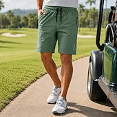 cheap Casual Shorts-Men's Active Shorts Casual Shorts Athletic Short Pocket Elastic Waist Plain Plain Solid Quick Dry Sports Knee Length Outdoor Gym Training Sports Sport Blue Khaki Inelastic
