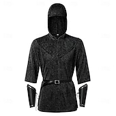 cheap Outfits-Retro Vintage Medieval Renaissance Armor Shirt Tunic Knight Ritter Crusader Celtic Knight Fancy Dress Men's Viking Halloween Carnival Masquerade Performance Stage Renaissance Fair Adults Shirt Shawl