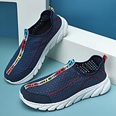 cheap Slip-On Casual Shoes-Men's White Slip-On Casual Sneakers Lightweight Breathable Comfort Walking Shoes Soft Low Top Footwear for Daily Wear, Travel, Commuting and Weekend Outings