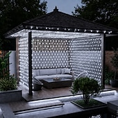 ieftine Conectat Electric-lumina cu șiruri de plasă cu led ip65 6mx4m 3mx2m lumină cu șiruri de plasă flexibile cu led 880led 200led lumină cu șiruri de ochiuri pentru curte de grădină decor colorat eu us britanie mufă ac110v