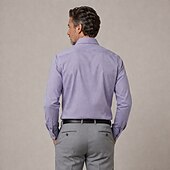 cheap Men's Dress Shirts-Men's Business Shirt Wool Blend Solid Light Purple