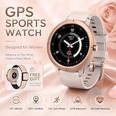 levne Chytré hodinky-Chytré hodinky GPS pro ženy s 1,32" AMOLED obrazovkou, globálním určováním polohy 6 satelitů, vodotěsným fitness trackerem do 5 atm, více než 170 sportovními režimy, 24hodinovým monitorem zdraví,