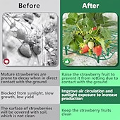 cheap Plant Care Accessories-10 Pcs Strawberry Plant Support Frames, Square Growing Racks and Stands, Keep Strawberry Fruits Clean and Elevated, Ideal for Garden Beds, Balcony, Greenhouse, Patio, or Indoor Planting, Easy Assembly