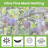 cheap Outdoor Recreation-Fruit tree protective net bag, bird-proof net cover, protects apple trees and blueberry bushes from birds, pests, deer, and cicadas, featuring a zipper and drawstring design (optional sizes)