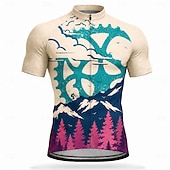 economico Maglie da uomo-Da uomo Maglia da Ciclismo Geometrico Manica Corta Bicicletta Maglia Top con 3 tasche posteriori Resistente ai Raggi UV Asciugatura Rapida Con tasche Cerniera Frontale Gli sport Rosa Viola Arancione