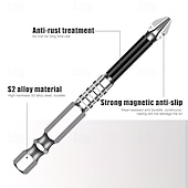cheap Drill Bit Set-15pcs K5 Anti-Slip Shock-Resistant Threaded Drill Bit Set, Suitable for Electric Screwdrivers, High Hardness, Anti-Slip, Shockproof Magnetic Drill Bits, Compatible with Electric and Manual Drills