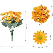  Margaritas artificiales para decoración exterior, 6 ramos de flores artificiales para macetas exteriores, flores de seda resistentes a los rayos UV para la puerta principal, el porche y el patio.