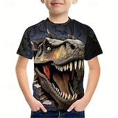abordables Animales 3D para Niño-Chico 3D Graphic Camiseta Manga Corta Impresión 3D Verano Primavera Deportes Moda Ropa de calle Niños 5-12 años Cuello Barco Casual Diario Exterior Ajuste regular