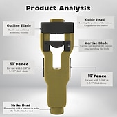 cheap Hand Tools-Door Latch Mortise Tool, Precision Scoring and Chiseling Door Latch Installation Kit Fits for 1-3/8' or 1-3/4' Thick Wooden Door, Door Latch Tool for Clean, Precise Professional Installation