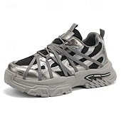 cheap Casual Sneakers-Men's White Outdoor Sneakers Lightweight Breathable Lace-Up Comfort Walking Shoes for Travel, Hiking, Daily Wear and Weekend Adventures