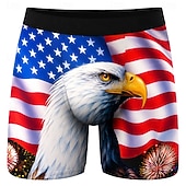 preiswerte Patriotische 250 Shorts-4. Juli 2026 250. Herren Adler US Flagge Dehnbare Boxershorts Badeshorts Boxer-Badeshorts Patriotisch Lässig Heim Strandurlaub Elastischer Bund Feuchtigkeitsableitend Atmungsaktive Unterwäsche