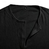 economico T-shirt in Cotone e Lino-Per uomo Maglietta Maglietta in lino Manica Corta Maniche Corte Scollo a V Primavera &amp; Estate Estate Primavera Semplice Moda Designer Essenziale Morbido Casuale Vacanza Streetwear Blu Bianco Nero