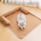 economico Copridivano per animali domestici-Tappetino invernale caldo e impermeabile per animali domestici, copridivano termico antiscivolo in peluche per cani, cuscino nido lavabile e accogliente per gatti, protezione per divano per cani e