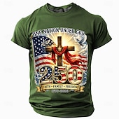  4 luglio 2026 250° Per uomo Bandiera degli Stati Uniti 1776 Maglietta Manica Corta maglietta Stampa 3D Girocollo Camicia Patriotico Quotidiano Festival Blu Nero Bianco Estate Primavera Abbigliamento