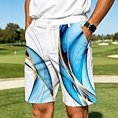 baratos Calções Impressos-Homens Geométrica Linhas / Ondas Arte abstrata Bermudas Shorts casuais Bermudas de Golfe Cintura Média Business casual Trabalho Golf férias na praia Calções de corte reto com 4 bolsos Designer Roupa
