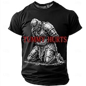  Burtica doare cavaler medieval îngenuncheat în armură amuzant bărbătesc sarcastic meme ironic vintage tricou grafic guler rotund mânecă scurtă streetwear casual cadou pentru el haine de designer