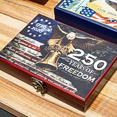  U.S. 250th Anniversary Commemorative Coin Set Coins in Collectible Gift Boxes, Patriotic Collector Coins for 1776–2026, Liberty, Bald Eagle & Historic U.S. Landmarks